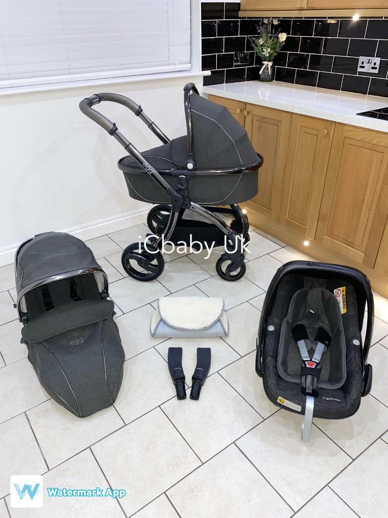 egg pram grey pewter